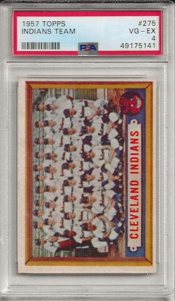 1957 Topps Baseball #275 Indians Team PSA 