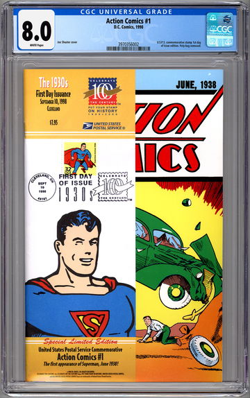 ACTION COMICS #1 CGC 8.0 FIRST SUPERMAN 60TH ANNIVERSARY USPS COMM REPRINT 1998