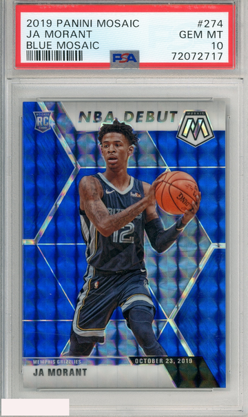 2019 PANINI MOSAIC JA MORANT #274 BLUE MOSAIC PSA 10 GEM MT ROOKIE RC