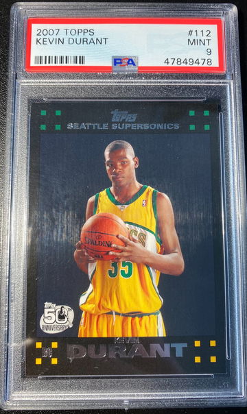 Kevin Durant 2007 Topps #112 PSA 9 Rookie Card LOW POP