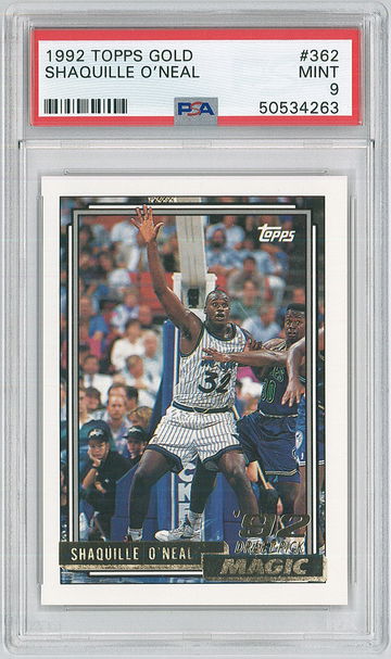 1992 Topps Gold Shaquille O'Neal RC Rookie Card #362 PSA 9