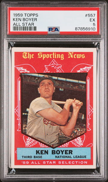 1959 Topps Baseball The Sporting News All-Star Ken Boyer #557 PSA 5