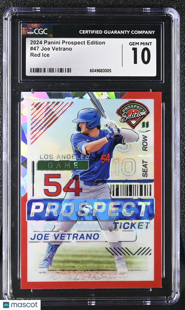 2024 Panini Prospect Edition Joe Vetrano #47 Red Ice CGC 10