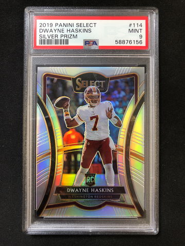 2019 Panini Select - Dwayne Haskins - Rookie Premier Silver Prizm PSA 9 Mint