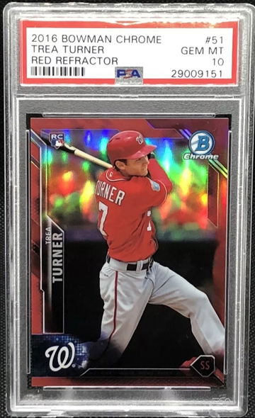 2016 Bowman Chrome Red /5 Trea Turner PSA 10