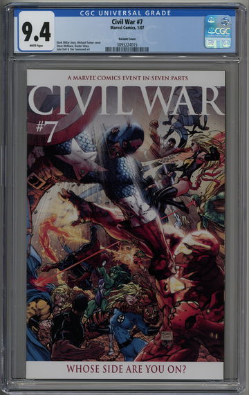 Civil War 7 CGC 9.4 Captain America vs. Iron Man Michael Turner variant cover