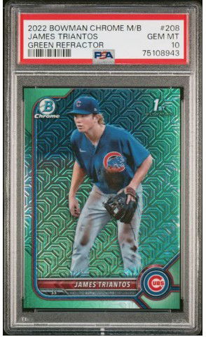 2022 Bowman Mega Box Green Refractor James Triantos 208 (/99)