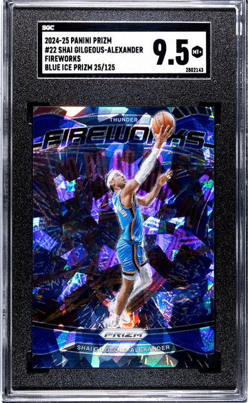 2024-25 Panini Prizm #22 Shai Gilgeous-Alexander Fireworks Blue Ice Prizm /125 SGC 9.5