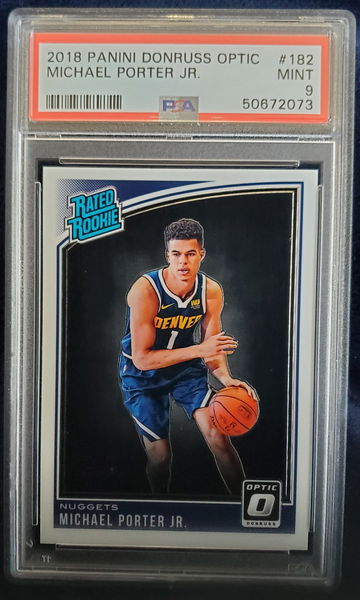 2018-19 Panini Donruss Optic Michael Porter Jr Rated Rookie #182 PSA 9 Mint