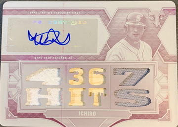 2022 Ichiro Suzuki Topps Triple Threads White Wale Auto Game Used Relic 1/1