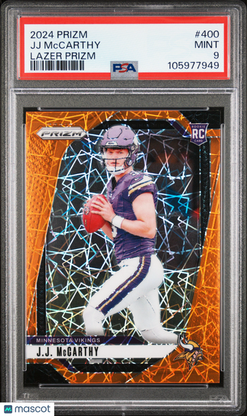 2024 Panini Prizm JJ Mccarthy #400 Lazer Rookie PSA 9