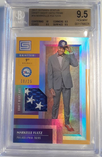 Markelle Fultz 2017-18 Status Draft Night Hats Prime 8/25 BGS 9.5 Gem Mint #16.