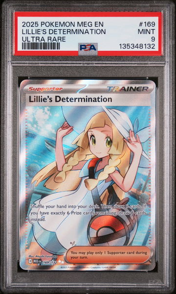 2025 Pokemon Mega Evolution Ultra Rare Lillie's Determination #169 PSA 9