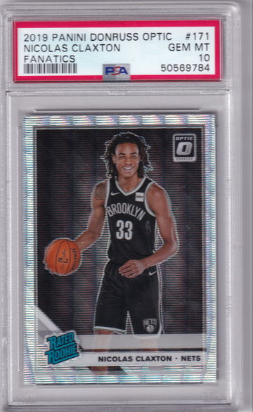 2019 Donruss Optic Fanatics Nicolas Claxton #171 PSA 10