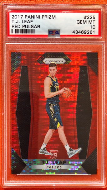 2017 Panini Prizm TJ Leaf Red Pulsar /25 #225 PSA 10