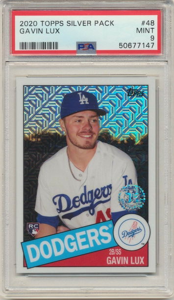 PSA 9 MINT! GAVIN LUX 2020 TOPPS SILVER PACK ROOKIE CARD DODGERS RC #85C-48