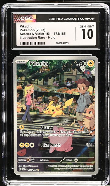2023 Pokémon Scarlet & Violet 151 Illustration Rare Pikachu #173/165 Holo CGC 10