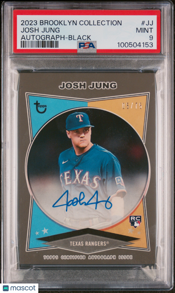 2023 Topps Brooklyn Collection Autograph Josh Jung #JJ Black /75 PSA 9