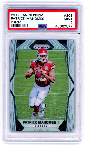 Patrick Mahomes 2017 Panini Prizm Silver Refractor RC PSA 9 Mint