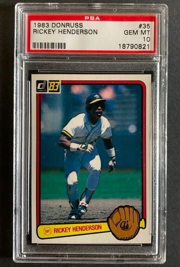 1983 Donruss Athletics HOF Rickey Henderson #35 - PSA 10 GEM MINT