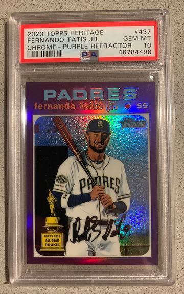 2020 Heritage Fernando Tatis Jr. Purple Chrome Refractor PSA 10 THC-437