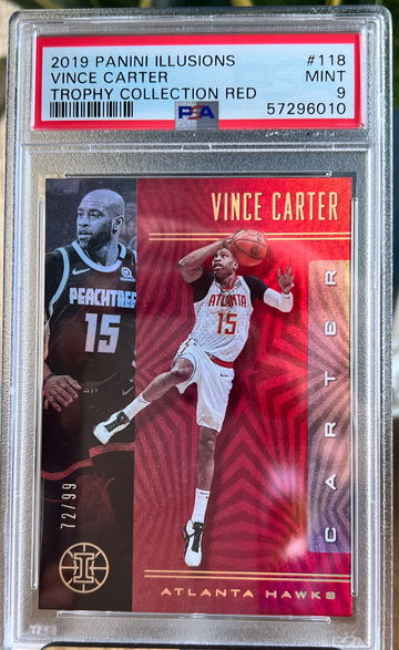 2019 Panini Illusions Trophy Collection Red /99 Vince Carter #118 PSA 9 MINT 🔥