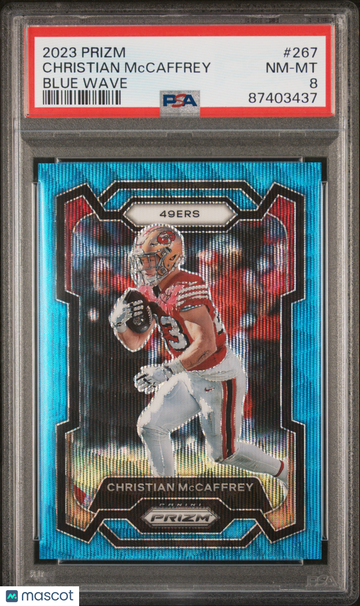 2023 Panini Prizm Christian Mccaffrey #267 Blue Wave PSA 8