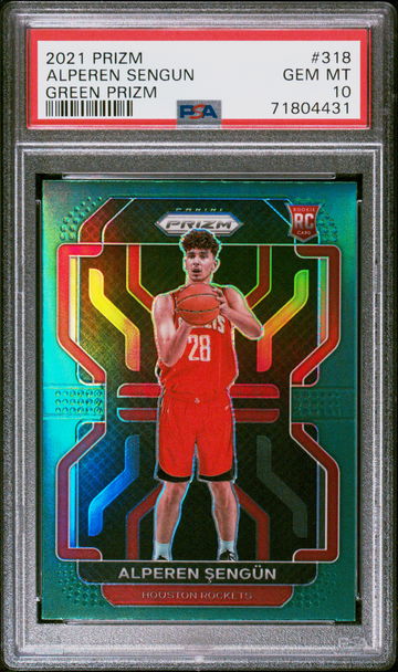 2021 Panini Prizm Green Prizm Alperen Sengun Rookie RC #318 PSA 10