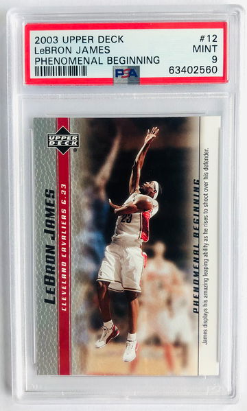 Lebron James 2003 Upper Deck Phenomenal Beginning #12 MINT PSA 9 Rookie Card RC Box Set