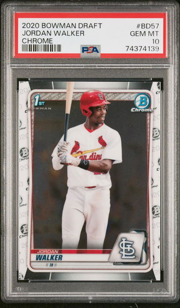 2020 Bowman Draft Jordan Walker #BD57 CHROME PSA 10