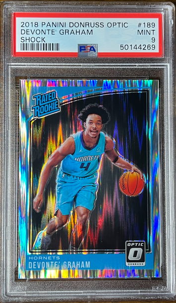 2018 Optic Shock Prizm Devonte Graham RC ROOKIE RATED ROOKIE #189 PSA 9