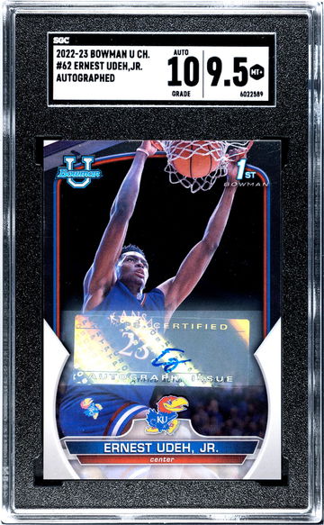 2022 Bowman U Ernest Udeh Jr #62 Auto SGC 9.5 Auto 10