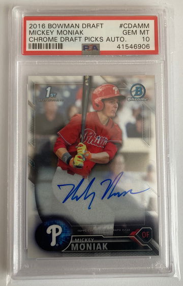 Mickey Moniak 2016 Bowman Chrome Auto PSA 10