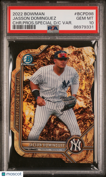 Jasson Dominguez 2022 Bowman Chrome Prospector's Special Gold /50 PSA10 GEM MT
