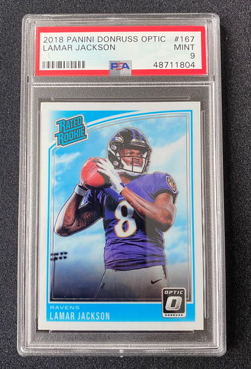 2018 Donruss Optic Lamar Jackson RC Rookie #167 PSA 9