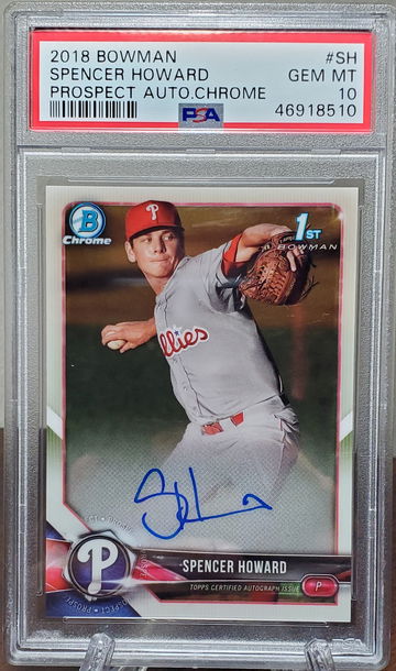Spencer Howard 2018 Bowman Chrome auto PSA 10