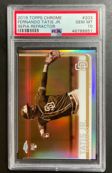2019 Topps Chrome Sepia Refractor #203 Fernando Tatis Jr PSA 10 GEM MINT