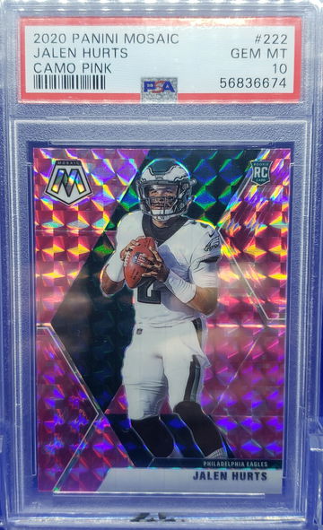 2020 Mosaic Jalen Hurts Camo Pink PSA 10 Gem-Mint
