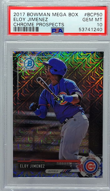 2017 BOWMAN MEGA BOX #BCP50 ELOY JIMENEZ CHROME PROSPECTS PSA 10