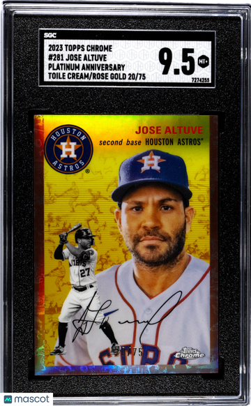 2023 Topps Chrome Platinum Anniversary Jose Altuve #281 Plat. Toile Cream Rose Gold Refractor SGC 9.5