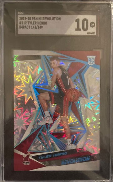 2019-20 Panini Revolution Tyler Herro Rookie RC #/149 SGC 10 Impact card #112