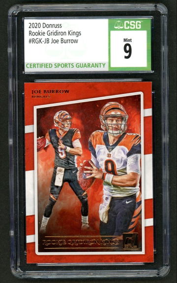 2020 Donruss Rookie Gridiron Kings Joe Burrow CSG 9 Mint