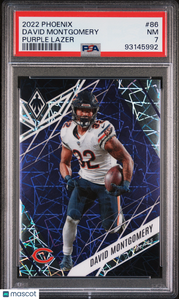 2022 Panini Phoenix David Montgomery #86 Purple Lazer PSA 7