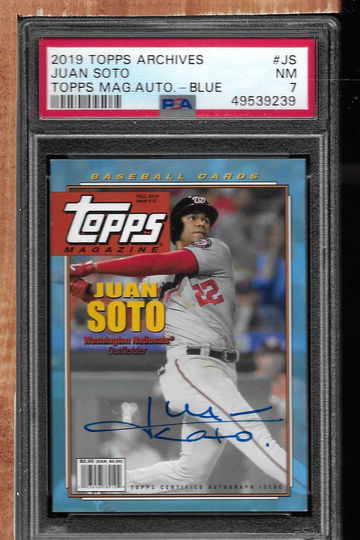 2019 TOPPS ARCHIVES MAG AUTO BLUE JUAN SOTO