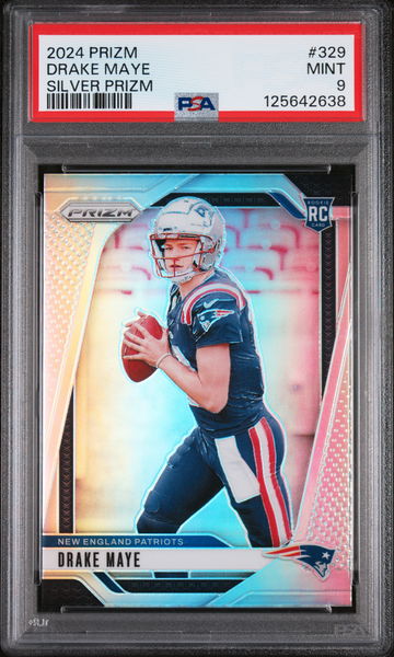 2024 Panini Prizm Silver Prizm Drake Maye #329 PSA 9