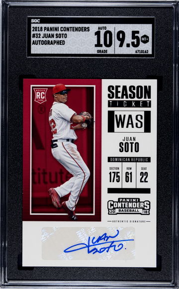 2018 Panini Contenders Autographed Auto Juan Soto SGC 9.5 / 10 MT+ #32
