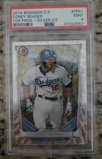 2014 Bowman DP Top prospects silver ice Corey Seager Psa 9