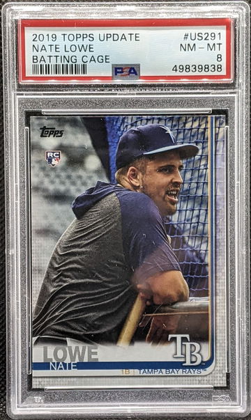 2019 Topps Update Nate Lowe #291 SSP PSA 8