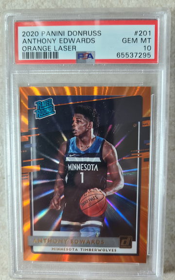 2020 Panini Donruss Anthony Edwards Orange Laser