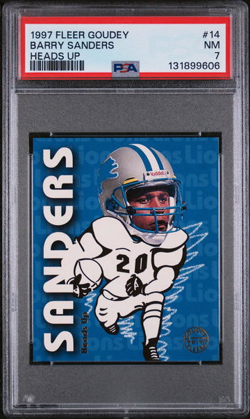 1997 Fleer Goudey Heads Up Barry Sanders #14 /20 PSA 7
